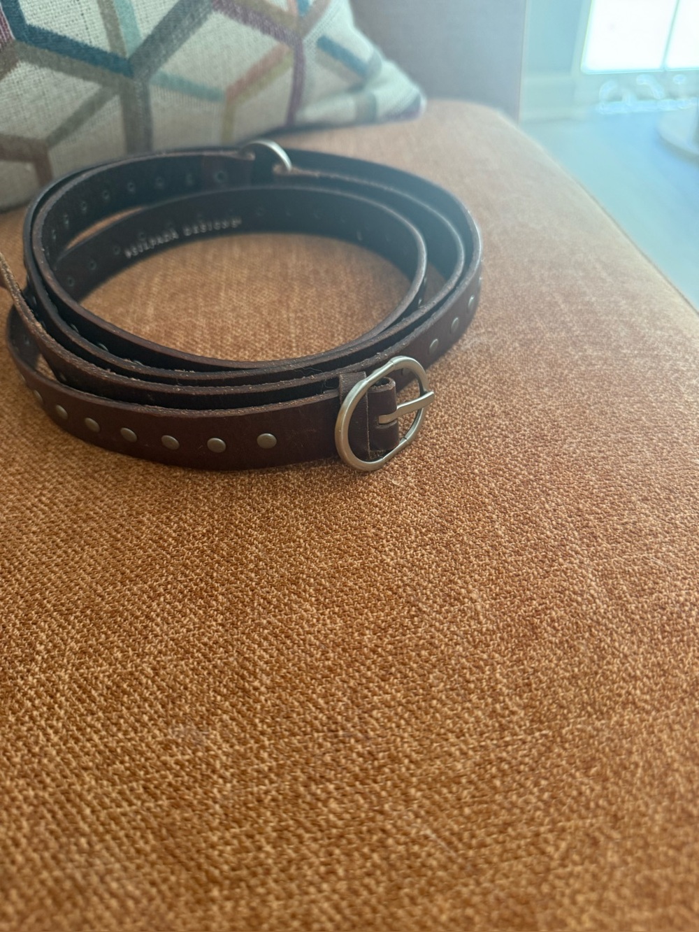 Silpada Designs Brown Studded Leather Belt Double Wrap Belt Size L